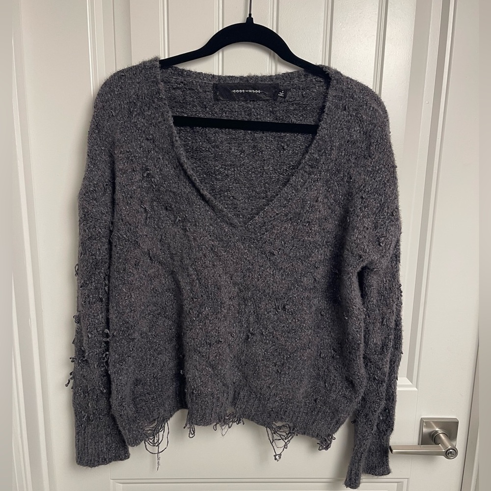 Nordstrom Charcoal V-Neck Sweater